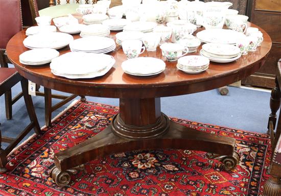 A mahogany circular breakfast table, W.130cm